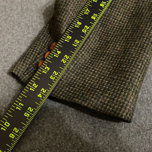 Stuart Hughes Men’s Blazer Sport Coat 44L Brown Houndstooth Elbow Patch Wool - Picture 8 of 16